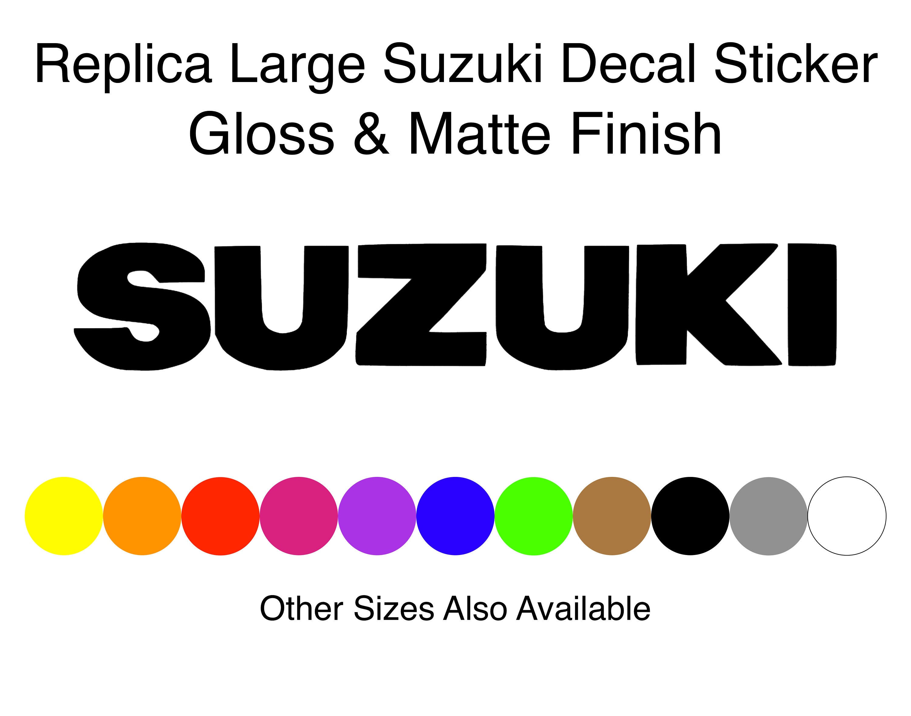 Large Suzuki Bellypan Panel Motorbike Motorcycle Pair Decals Stickers Gloss  & Matte Finish Custom Sizes Also Available. 