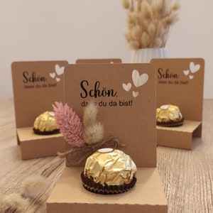 DIY Gastgeschenk Rocher/Ü-Ei Halterung perfektes Gastgeschenk für Hochzeiten, Feiern, KinderGeburtstage, Taufen, Kommunion Konfirmation 10x Braunes Kraftpa.