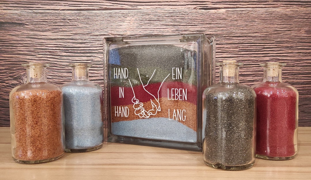 Produktbild von Sandzeremone Set Mt Glasrahmen, Fläschchen Und Sand - Enzeln Wählbar