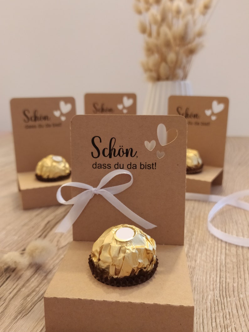 DIY Gastgeschenk Rocher Halterung Halter f. Rocher perfektes Hochzeitsgeschenk f. eure Hochzeitsgäste, Abendgäste, Gäste auf Hochzeit immagine 4