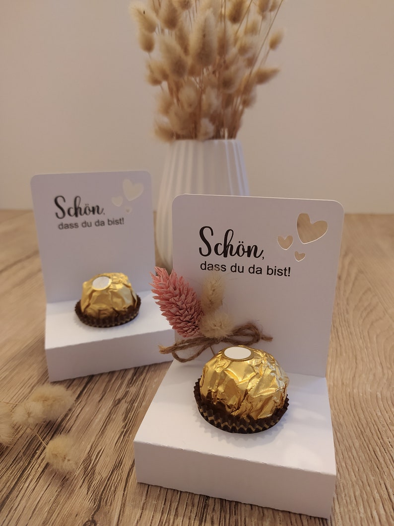 DIY Gastgeschenk Rocher Halterung Halter f. Rocher perfektes Hochzeitsgeschenk f. eure Hochzeitsgäste, Abendgäste, Gäste auf Hochzeit immagine 1