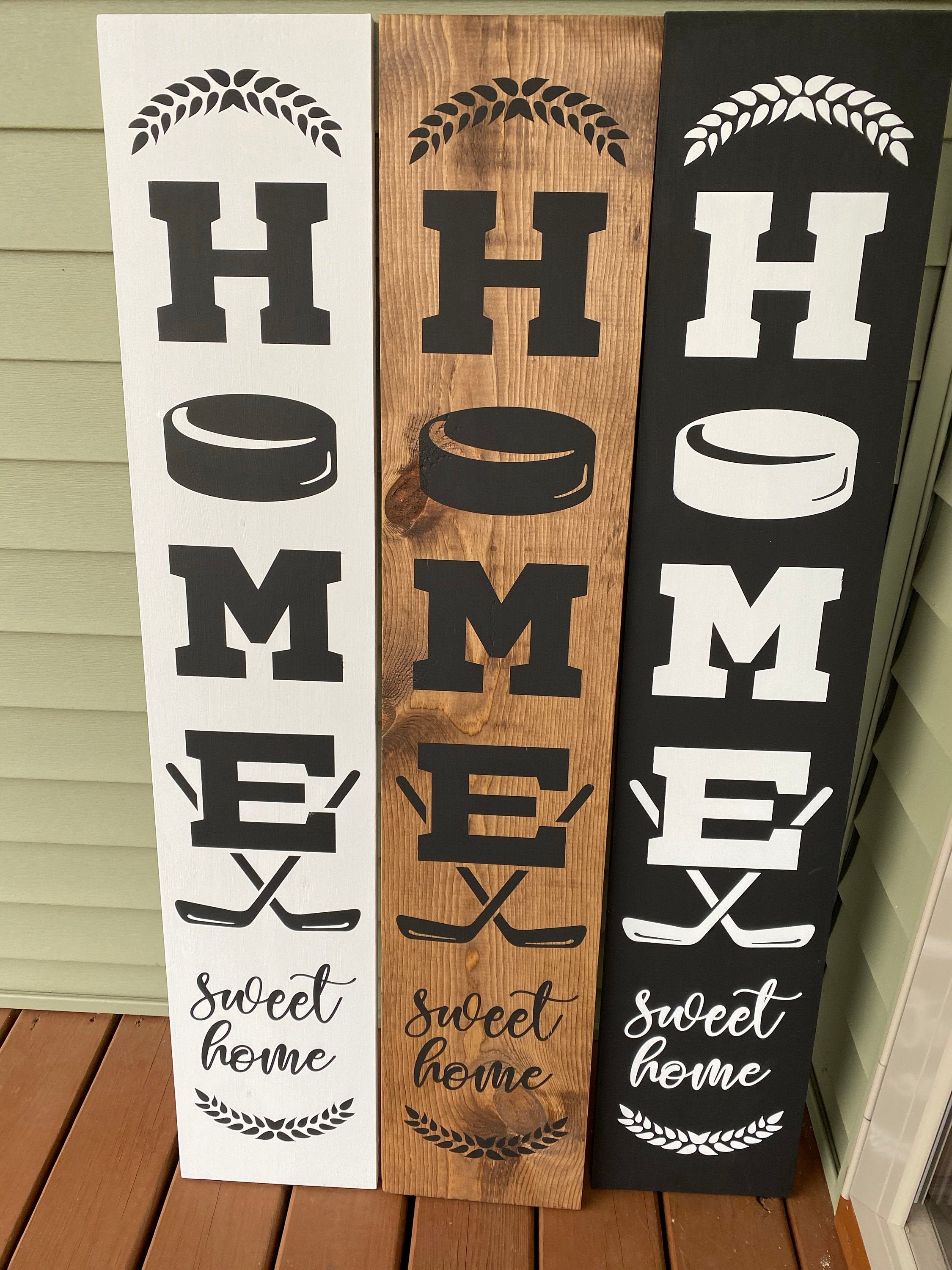 HOCKEY HOME SWEET Home Porch Sign Etsy