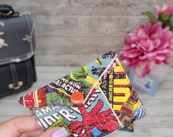 Tassen & portemonnees Portemonnees & Geldclips Portemonnee met ketting coin purse/handmade purse/Spider man change purse/any occasion/handmade in USA 