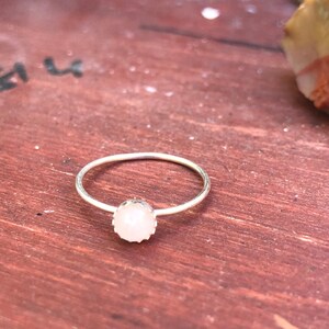 rose quartz / sterling silver ring / handmade / stackable / genuine natural gemstone