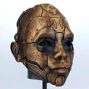 Cyborg Humanoid Android Mask - Bronze