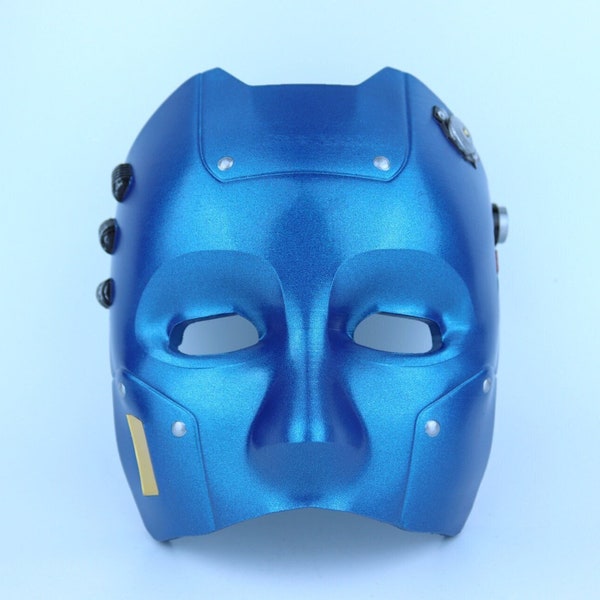 Cyborg Wearable Robot Mask With Elastic Straps - Metallic Blue