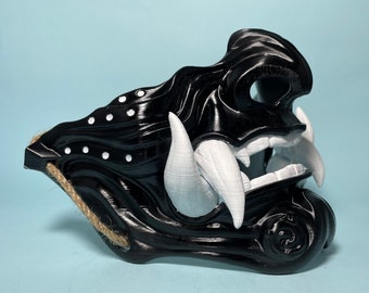 Samurai Oni Japanese Mask - Black