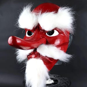 Tengu Japanese Mask With Hair