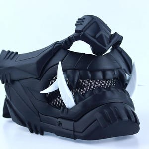 Oni Cyber Samurai Mask - Matte Black
