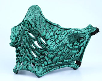 Ninja Samurai Warrior Mask - Black/Green