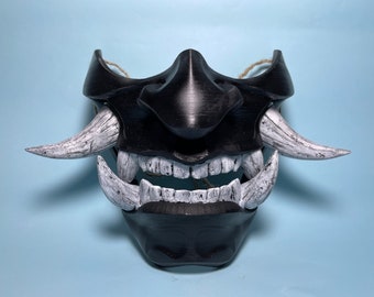 Hannya Japanese Oni Mask - Black
