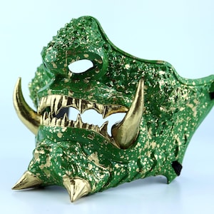 Japanese Oni Samurai Mask - Green