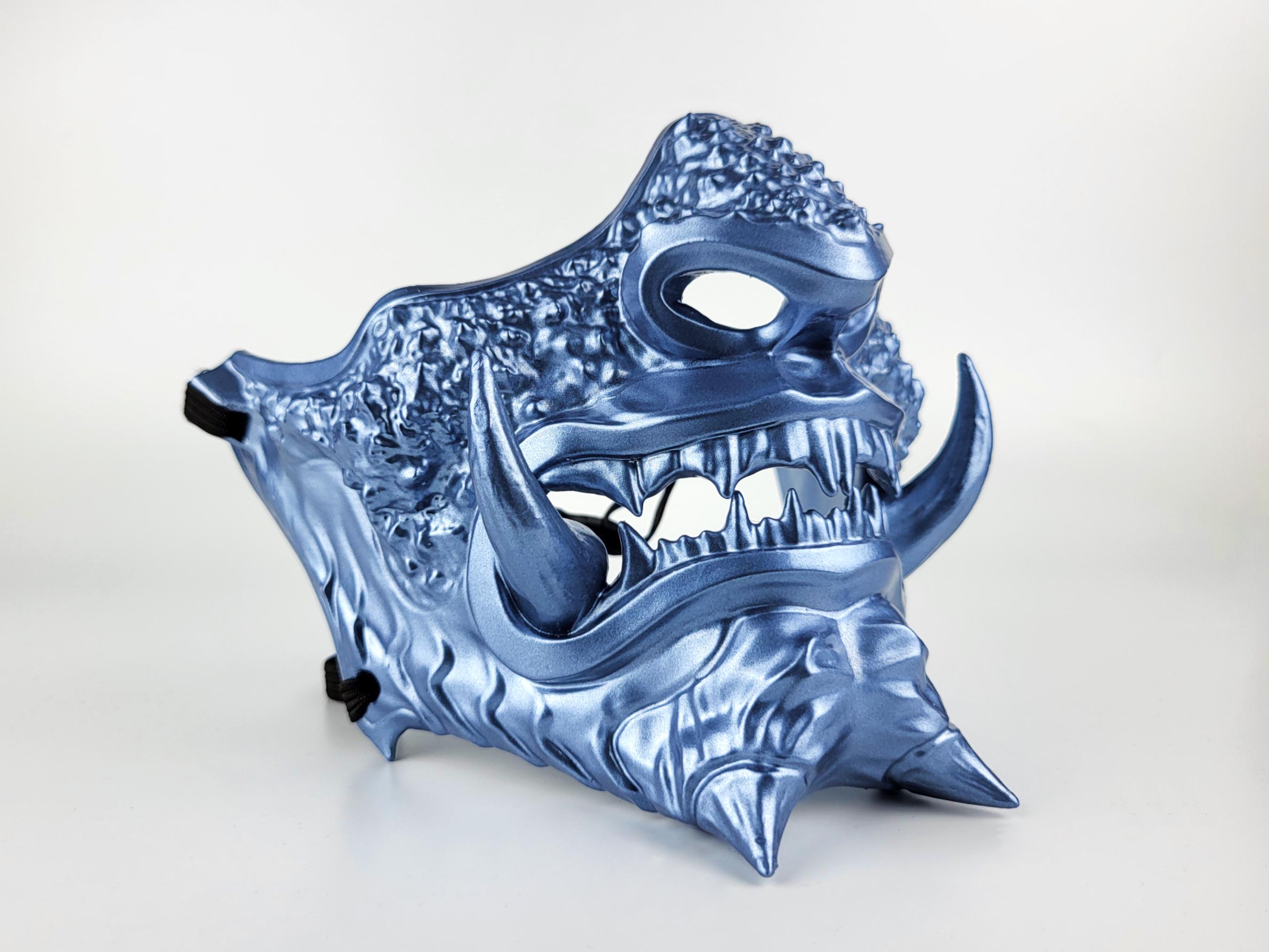 Japanese Oni Samurai Mask - Metallic Ice Blue - Etsy
