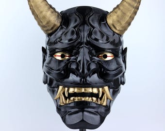 鬼の面 黒と金 角付き il_340x270.6901622950_dcon.jpg