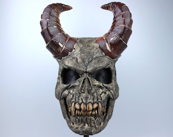 Demon Skull Mask With Horn
