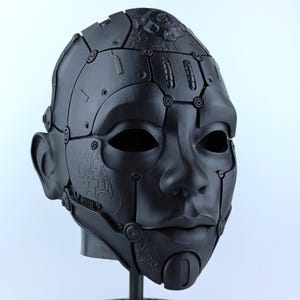 Cyborg Humanoid Android Mask - Matte Black