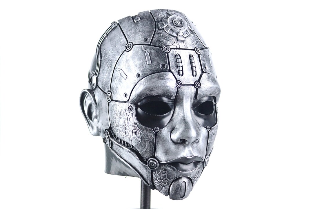 Cyborg Masker Cyborg Humanoid Android Mask - Silver - Etsy