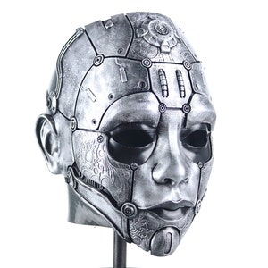 Cyborg Humanoid Android Mask - Silver