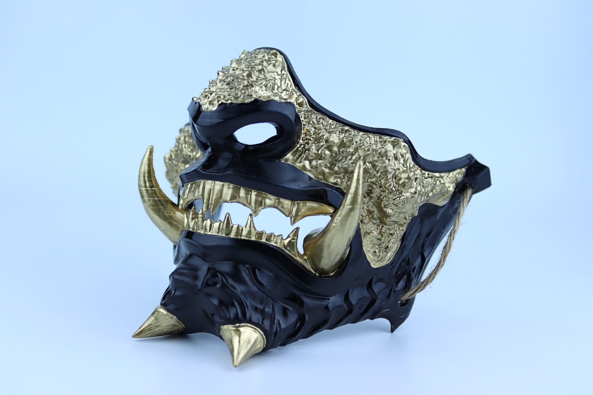 Half Face White Oni Mask - HQ Fiberglass – Japanese Oni Masks