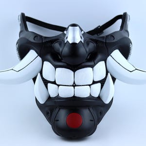 Masque Oni Japonais Cyber Hannya - Noir Mat