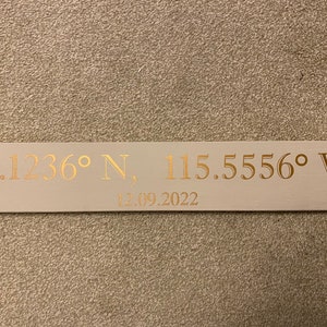 Custom Made Personalised Special Location and Date Coordinates Plaque