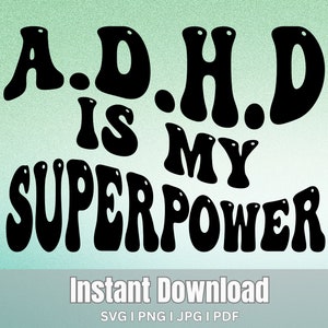 ADHD aware svg ADHD Awareness adhd svg file ADHD Cut File for cricut wavy text svg png Neurodiversity Svg Png Jpg Neurodivergent svg png