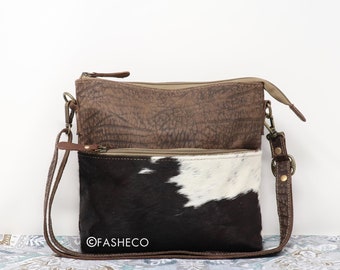 Cowhide Western Crossbody Compact with Ample Storage | Myra Bag