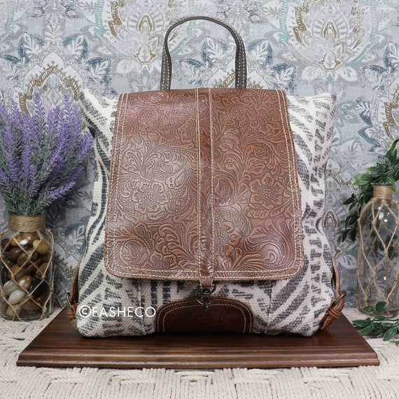 Backpack Purse Large Women s Canvas and Leather Hand Bag Cute Gift