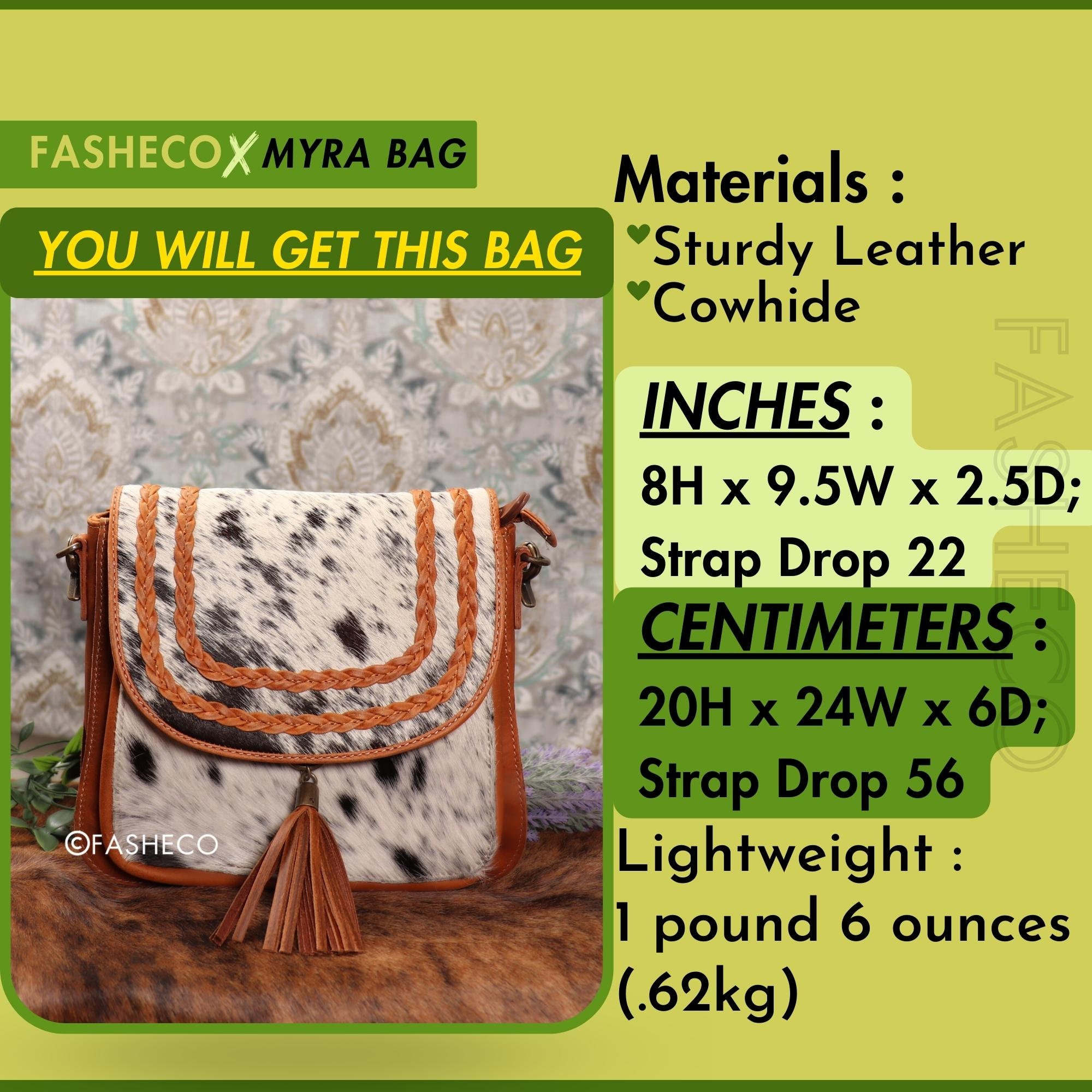 Cowhide Crossbody Braided Leather Accented Myra Bag Etsy Ireland