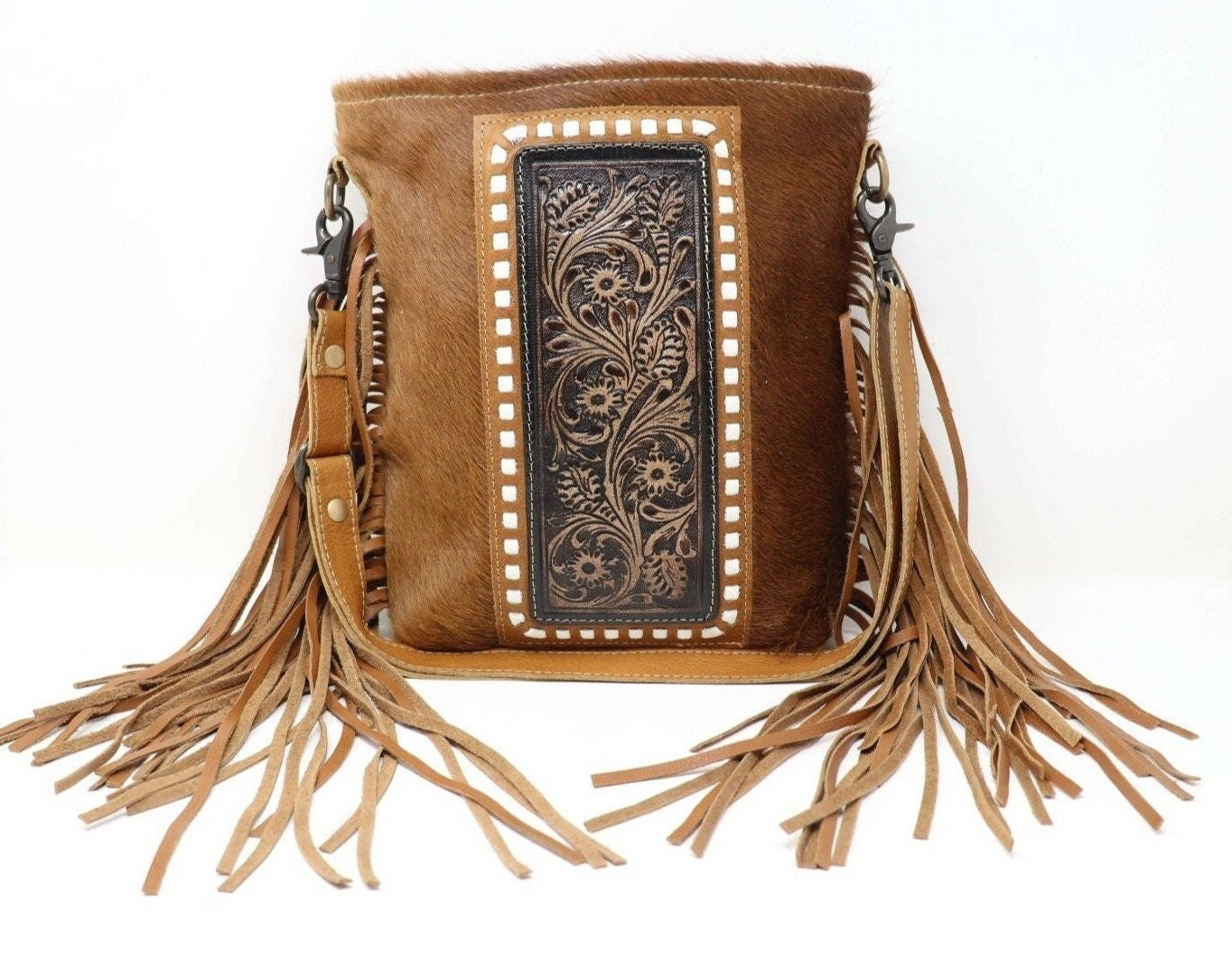 Myra Hazel Tassel Hand-Tooled Bags