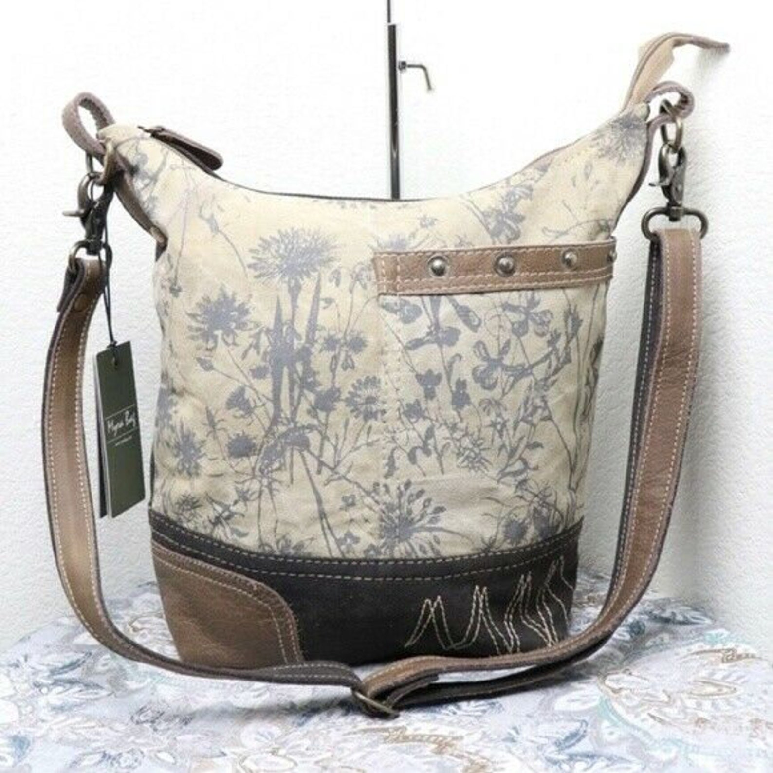 NEW Myra Bag Upcycled Canvas Shoulder Bag Purse FLORAL Vintage Etsy