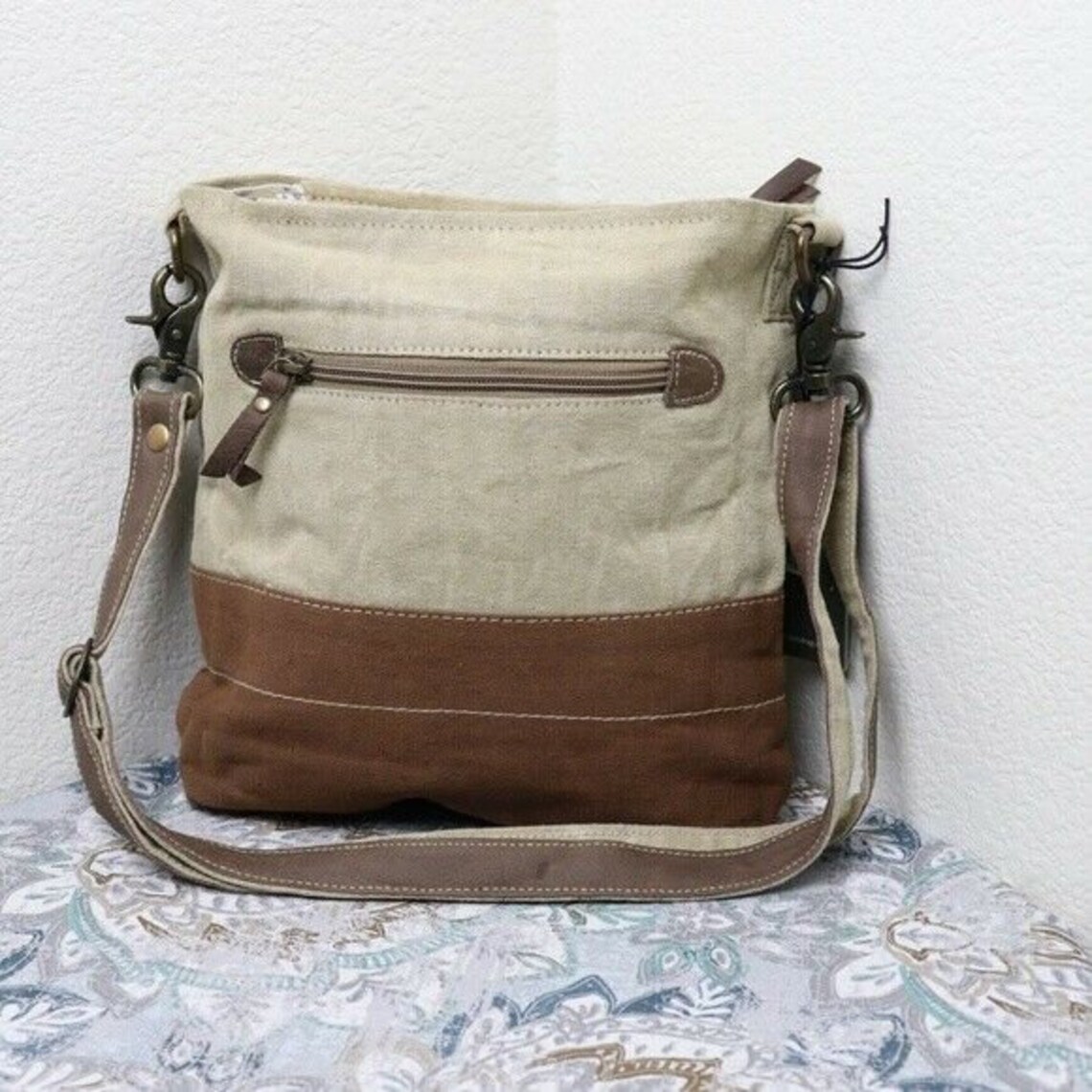 NEW Myra Bag Vintage STAR Canvas Shoulder Bag Leather Purse | Etsy