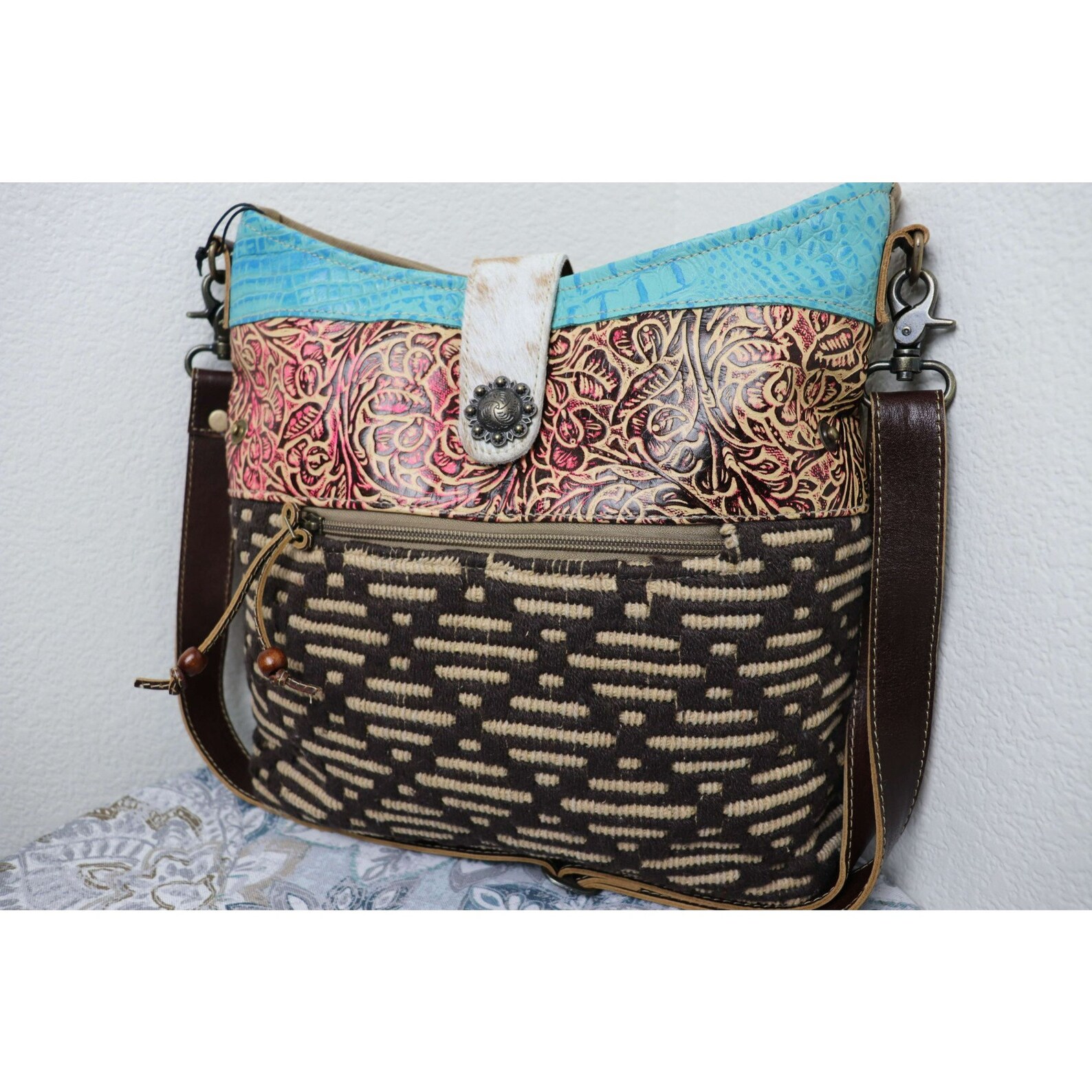 NEW Myra Bag LARGE Shoulder Bag Leather Accents Vintage Etsy