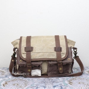 Canvas Messenger Crossbody Bag Medium Size | Myra Bag x FASHECO