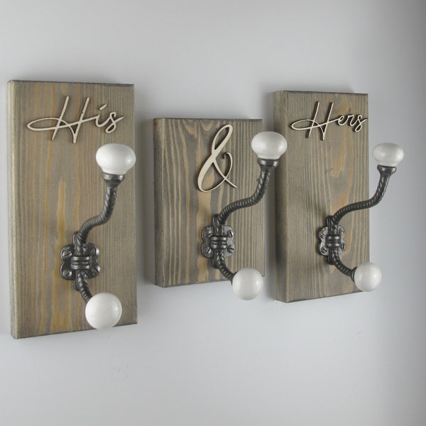 His and Hers Towel Hooks Etsy