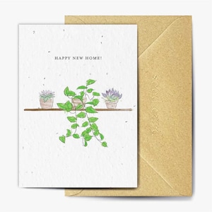 Carte nouvelle maison, bonne nouvelle maison, cartes de semences, avec, message manuscrit adressé directement au destinataire