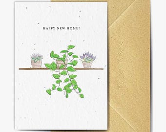 Happy New Home Seed Card: Plantable Eco-Friendly Gift
