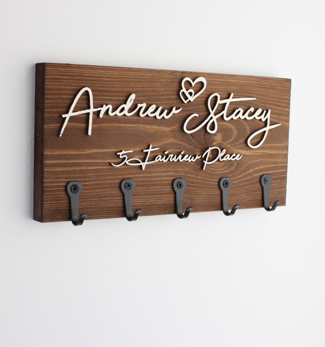 Key Holder With Hooks Keys or Fully Personalisable New Home