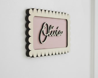 Placa de madera personalizada con nombre / Letrero para la puerta de la habitación infantil / Letrero para la guardería / Decoración personalizada para la habitación de los niños