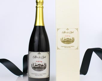 Personalised Champagne Bottle Bar Set, Magnetic Closure, Anniversary Gift