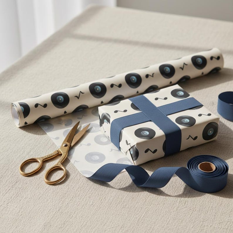 Vinyl Record Gift Wrapping Paper: Music Lover's Retro Design - Etsy UK