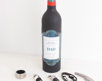 Personalised Wine Bottle Bar Set: 5-Piece Home Bar Gift