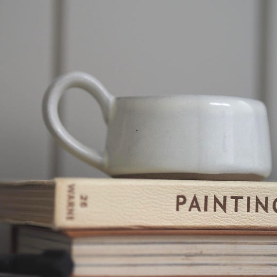 Stoneware Glazed  Tea Cup Tea-light Holder, Pottery, Home Decor, Rustic Decor, in a Choice of Brown, Grey or Winter White