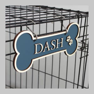 Personalised Dog Crate Sign: Raised Plywood, Custom Pet Name Plaque