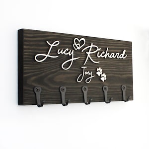 "Personalised Key Holder in Ebony"
"Bold & Modern – Raised Wooden Lettering"
"Add family names or pet paws"