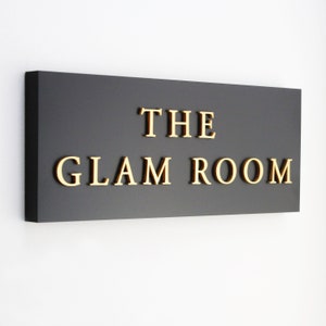 Gold Lettering, House Name Sign in Matt Black, House number or Name, Housewarming Gift, New Couple image 2