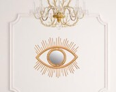 Open Eye Rattan Mirror Wall Hanging
