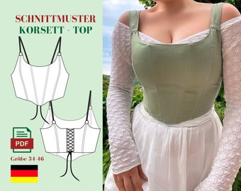 Corset Sewing Pattern German Sewing Yourself DIY Tailored Corset Instructions Vintage Modern Corset Beginner-Friendly Printable