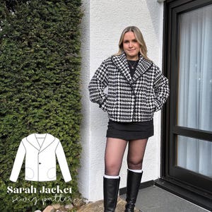 Sarah Jacket Blazer Sewing Pattern - Size 34-56 - German & English Instructions Jacket Coat Blazer Sewing Yourself PDF Digital Download A4 + A0