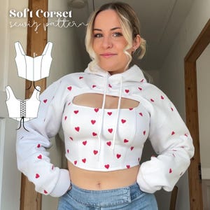 Soft corset / corset top pattern size 34-56 - German & English instructions for sewing your own corset PDF digital download A4 + A0